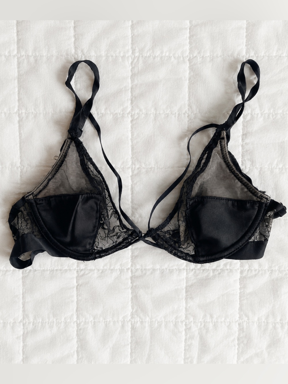Victorias Secret Unlined Black Lace Underwire Sheer Bra - Women's Intimates